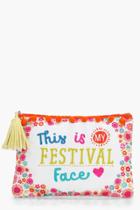 Boohoo Festival Face Pouch White