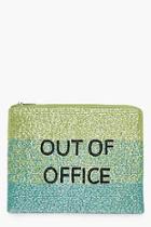 Boohoo Erin Out Of Office Slogan Embellished Clutch