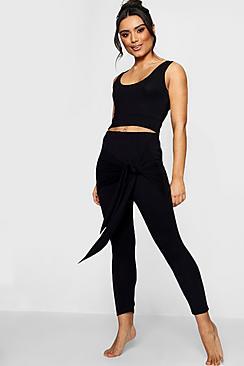 Boohoo Jade Wrap Front Crop Top Lounge Set