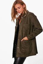 Boohoo Lauren Suede Utility Jacket