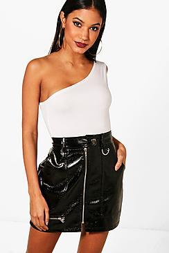 Boohoo Georgina Basic One Shoulder Crop Top