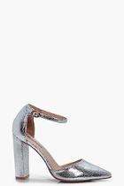 Boohoo Metallic Ankle Band Pointed Toe 2 Part Court Shoes