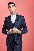 Boohoo Bold Classic Check Skinny Fit Suit Jacket