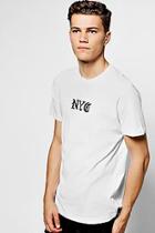 Boohoo White Crew Neck T-shirt With Nyc Print