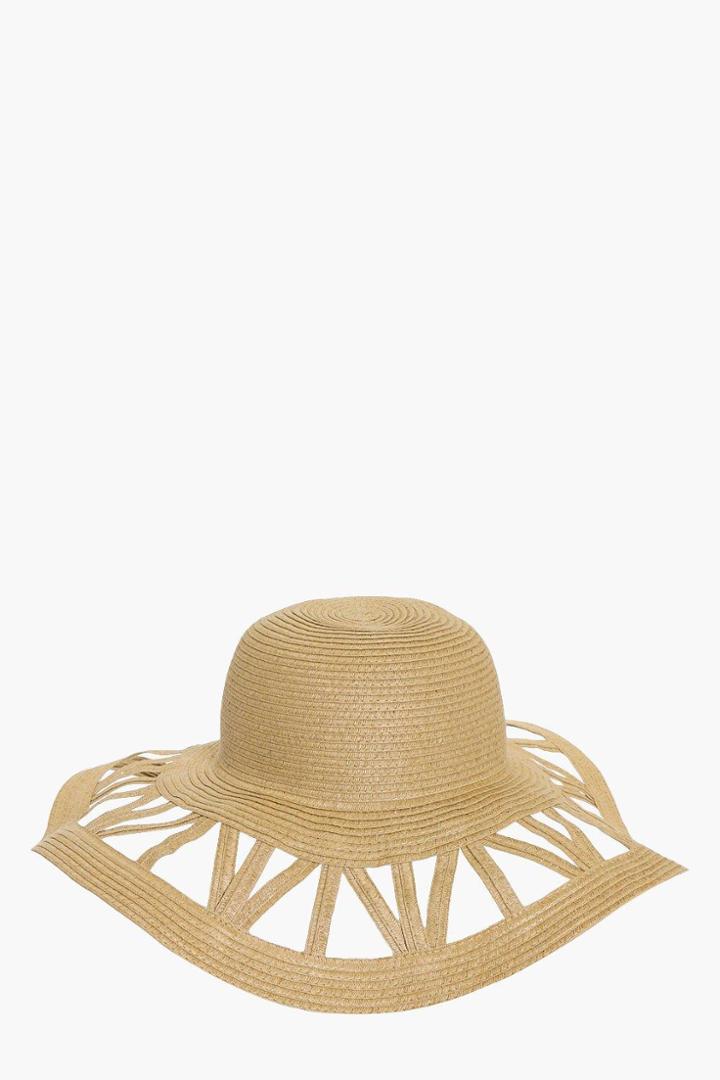 Boohoo Diana Cutout Floppy Hat Natural