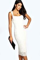 Boohoo Jess Lace Sweetheart Midi Dress