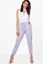 Boohoo Tia Tie Waist Trouser Grey