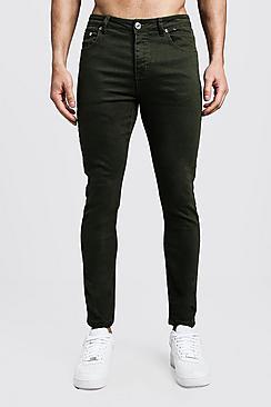 Boohoo Skinny Fit Khaki Denim Jeans