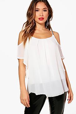 Boohoo Maya Embellished Ruffle Woven Cami