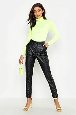 Boohoo Pu Leather Look Panel Trouser