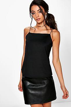 Boohoo Tall Ruby Elastic Strap Texture Cami