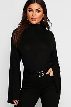 Boohoo Basic Turtle Neck Wide Sleeve Top