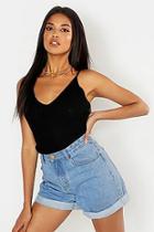 Boohoo V Neck Knitted Strappy Top