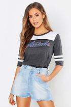 Boohoo Attitude Slogan Stripe T-shirt