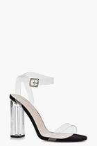 Boohoo Rebecca Clear Cylinder Two Part Heels