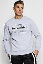 Boohoo Nouveau Homme Chest Print Sweatshirt