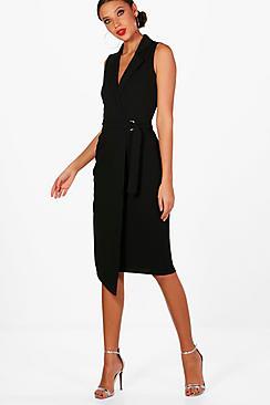 Boohoo Tall Nina Sleeveless Blazer Dress