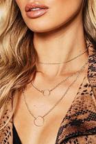 Boohoo Double Circle Layered Necklace