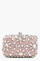 Boohoo Ava Premium Embellished Diamante Box Clutch Bag