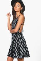 Boohoo Tall Carla Coin Trim Strappy Dress Black