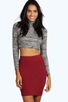Boohoo Tall Maisy Mini Skirt Wine