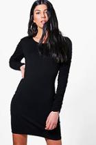 Boohoo Jo Ruched Long Sleeved Bodycon Dress