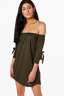 Boohoo Across Shoulder Jersey Dress