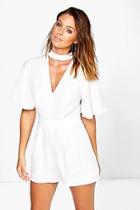 Boohoo Ria Choker Style Woven Playsuit