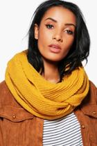 Boohoo Natasha Fishermans Knit Oversize Snood Camel