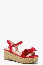 Boohoo Bow Detail Espadrille Flatform Sandals