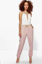 Boohoo Willow Suedette Pocket Side Luxe Jogger