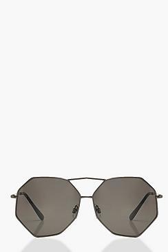 Boohoo Black Oversized Retro Frame Sunglasses