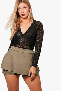 Boohoo Plus Emily Ruffle Panel Skort