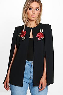 Boohoo Plus Freya Embroidered Cape Jacket
