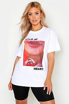 Boohoo Plus Wild At Heart Graphic T-shirt