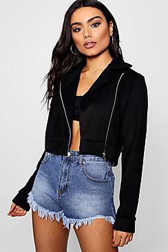 Boohoo Katie Suedette Biker Jacket
