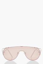 Boohoo Emma Visor Rose Gold Top Bar Sunglasses