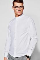 Boohoo Slim Fit Long Sleeve Grandad Collar Shirt