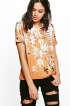 Boohoo Abbie Abstract Print Sweater Red