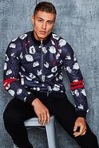 Boohoo Disney Mickey Print Tricot Funnel Neck Track Top