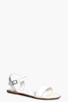 Boohoo Tilly Leather Two Part Sandal White