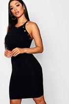 Boohoo Metal Strap Detail Bodycon Dress