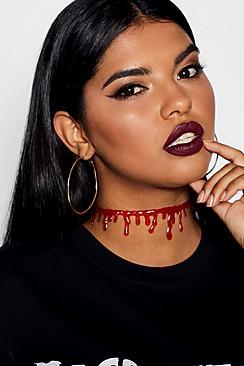 Boohoo Plus Halloween Blood Drip Choker