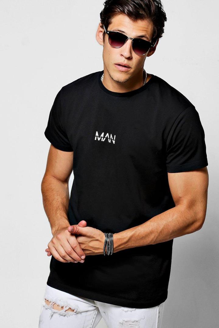 Boohoo 3 Pack Original Man Logo Print T-shirt Black