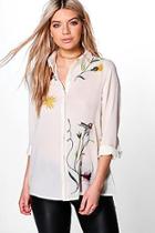 Boohoo Jo Boutique Embroidered Front & Back Woven Shirt