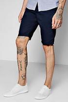 Boohoo Navy Slim Chino Shorts