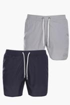 Boohoo 2 Pack Swim Shorts Mid Length Navy