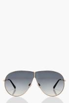 Boohoo Aimee Oversized Aviator Sunglasses Gold