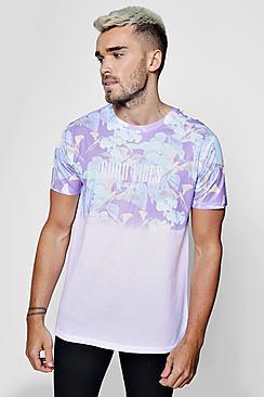 Boohoo Faded Floral Good Vibes Slogan Tee