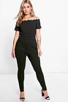 Boohoo Plus Tiffany Scallop Edge Jumpsuit